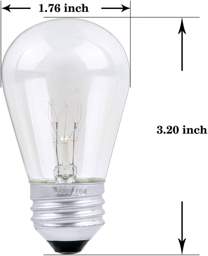 30 Pack S14 Outdoor String Light Bulbs Set orange, 120V 11W Clear Outdoor Patio Vintage Light Shatterproof Bulbs