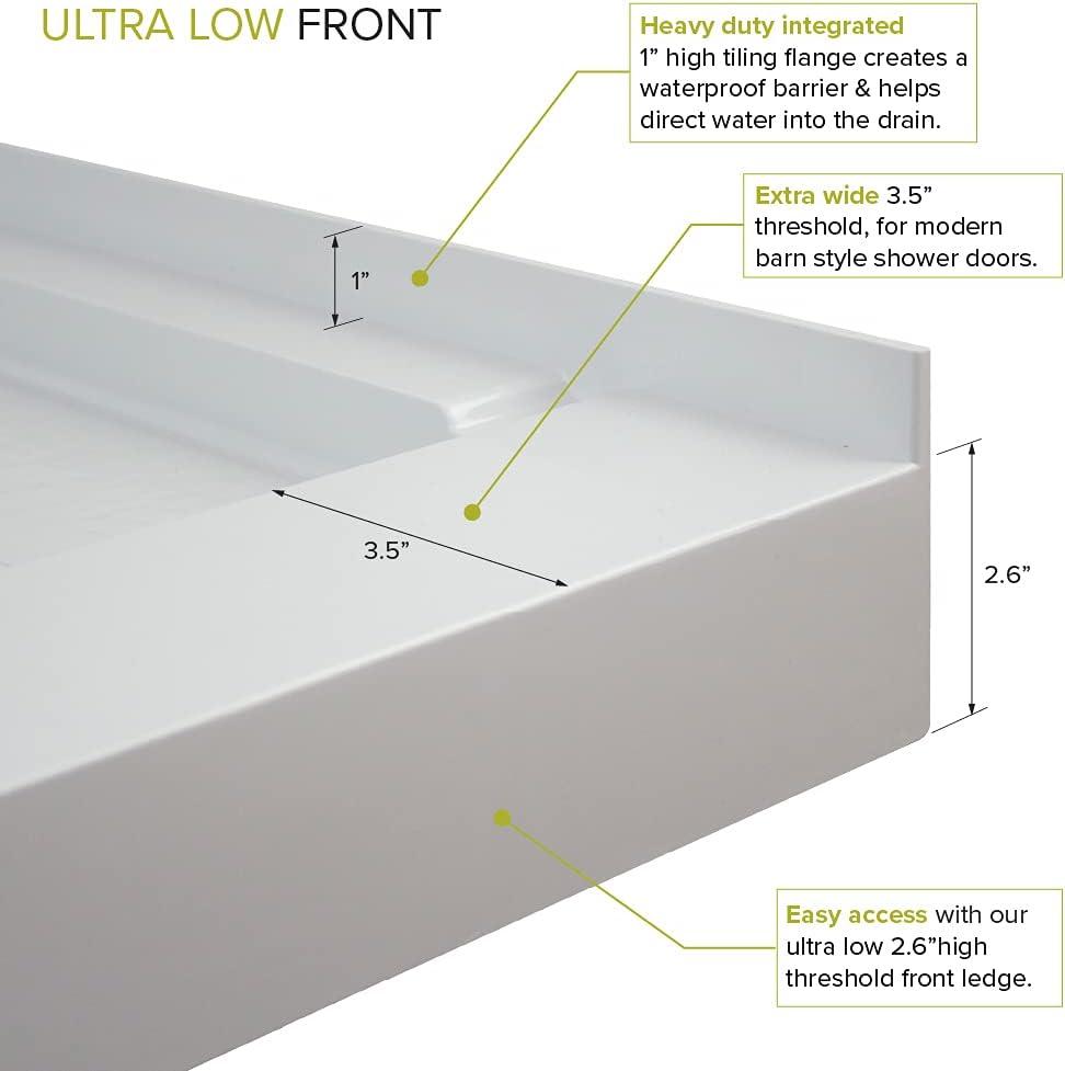 48'' W 34'' D Rectangular Single Shower Base