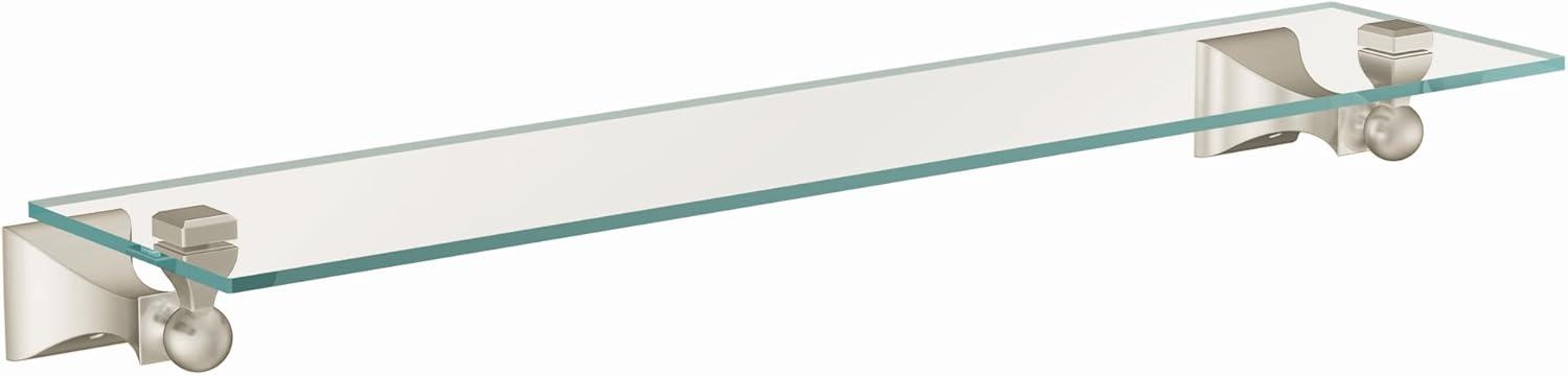 Retreat 22" Brushed Nickel Modern Glass Vanity Shelf