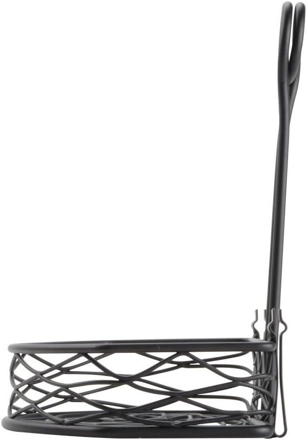 Black Wrought Iron Semi-Round Condiment Rack with Handle