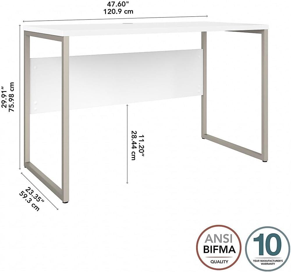 Hybrid 48W x 24D Computer Table Desk in White - Engineered Wood