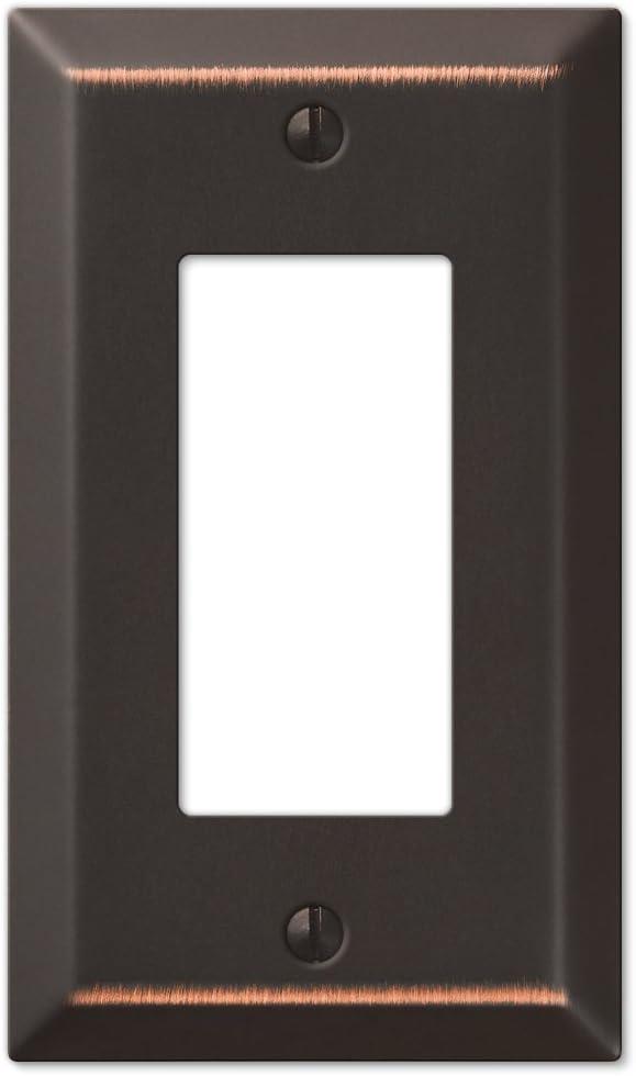 Amerelle Century Aged Bronze 1 gang Stamped Steel Decorator Wall Plate 1 pk