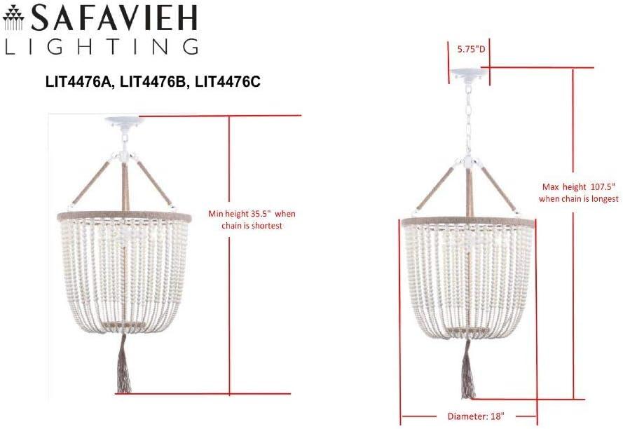 Angie 3 Light Beaded Pendant  - Safavieh