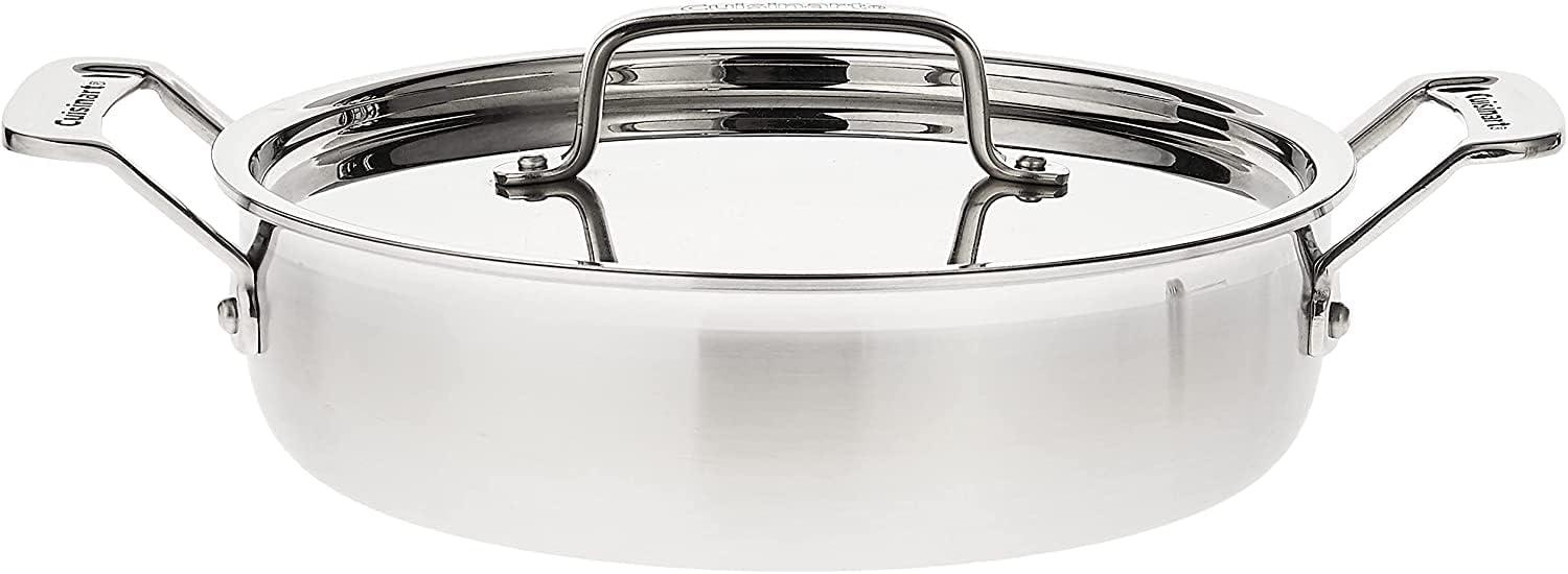 Brushed Stainless Steel 3-Quart Induction Ready Casserole