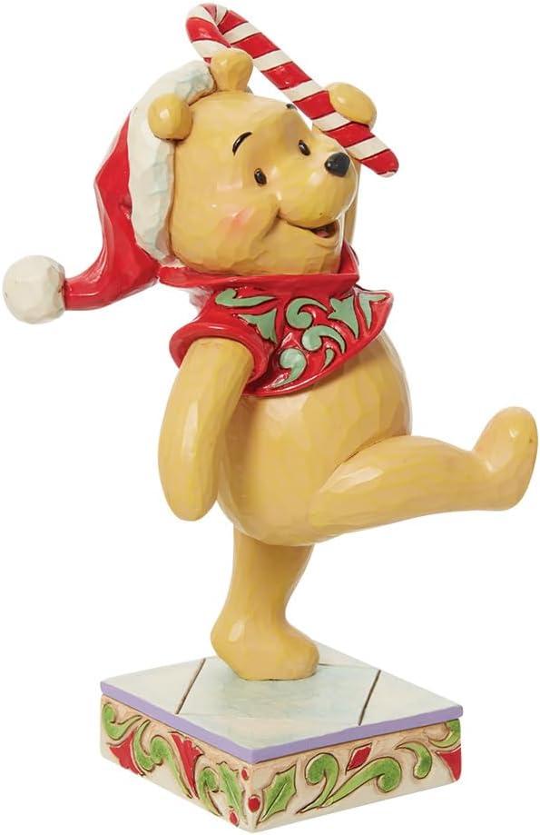 Jim Shore Disney Traditions Jim Shore Pooh Christmas Candycane Figurine 5.5in H