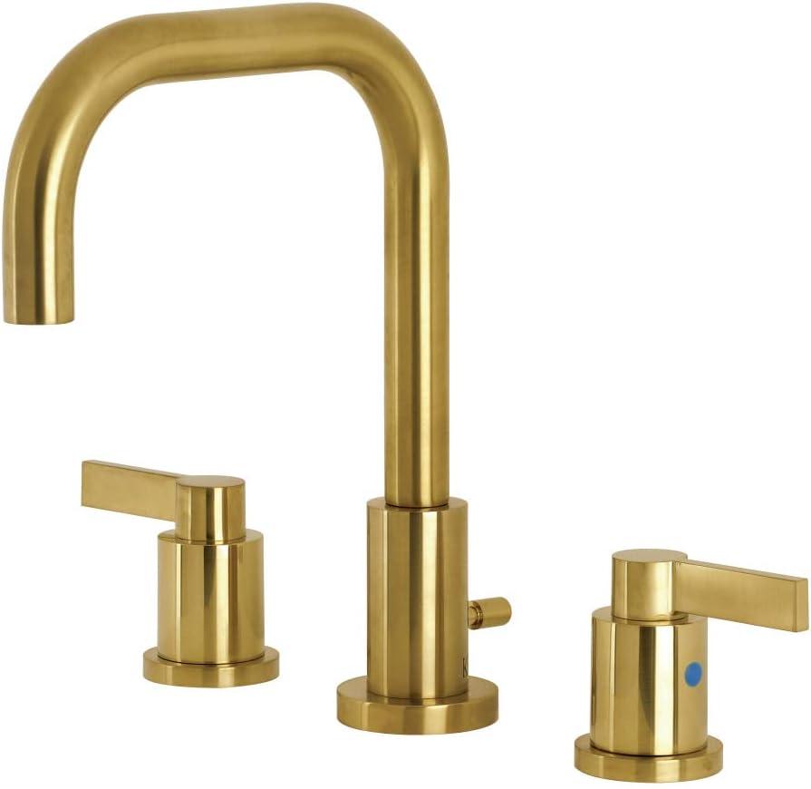 Elegant Brushed Brass Widespread Bathroom Faucet with Pop-Up Drain