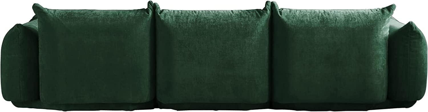 JACH Mid-Century Modern Comfy Couch, Chenille Sectional Sofa Modular Couches with Thick Cushion, 3 Seater 103" Plush Sofas Furniture for Living Room Bedroom Office Apartment, Green