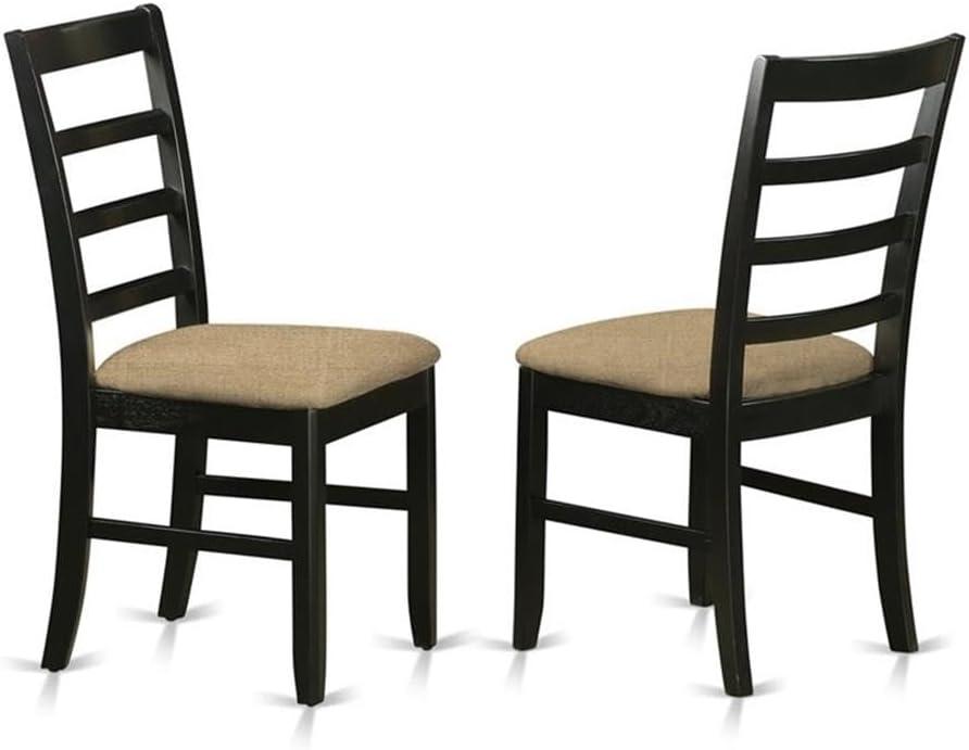 Oval Black and Brown Wood Dining Set with 8 Upholstered Chairs