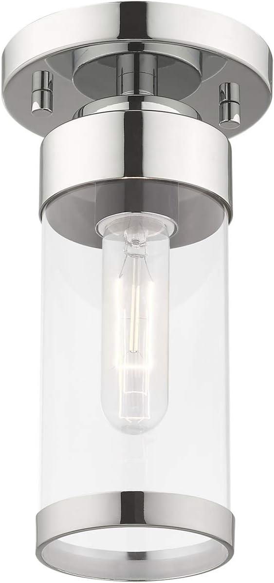 Livex Lighting Hillcrest 1 - Light Flush Mount in  Polished Chrome