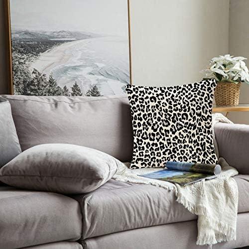 Black and White Cheetah Print Linen Euro Pillowcase