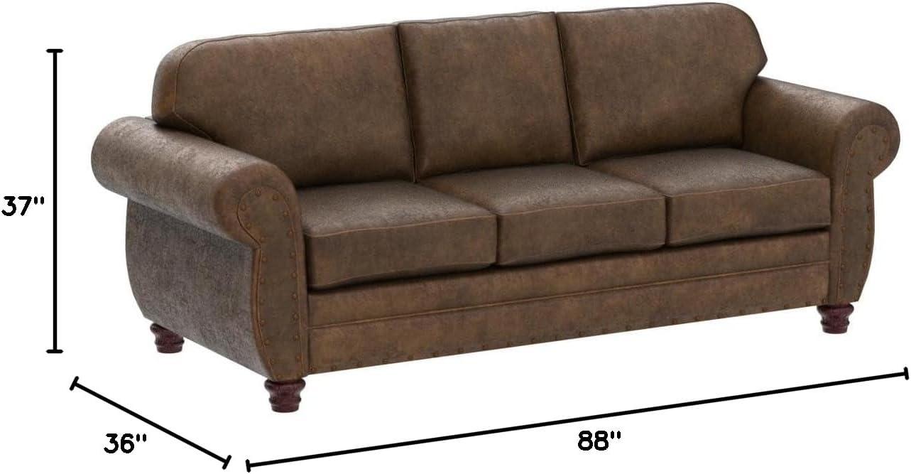 American Furniture Classics Traditional Microfiber Sedona Sofa in Brown