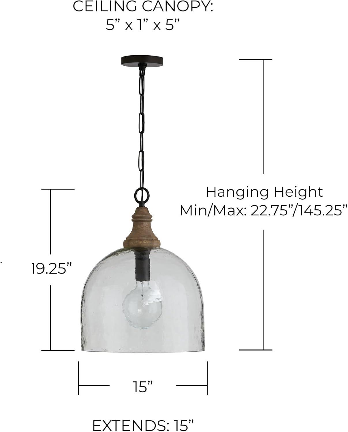 Capital Lighting Inglewood 1 - Light Pendant in  Grey Wash/Dark Pewter