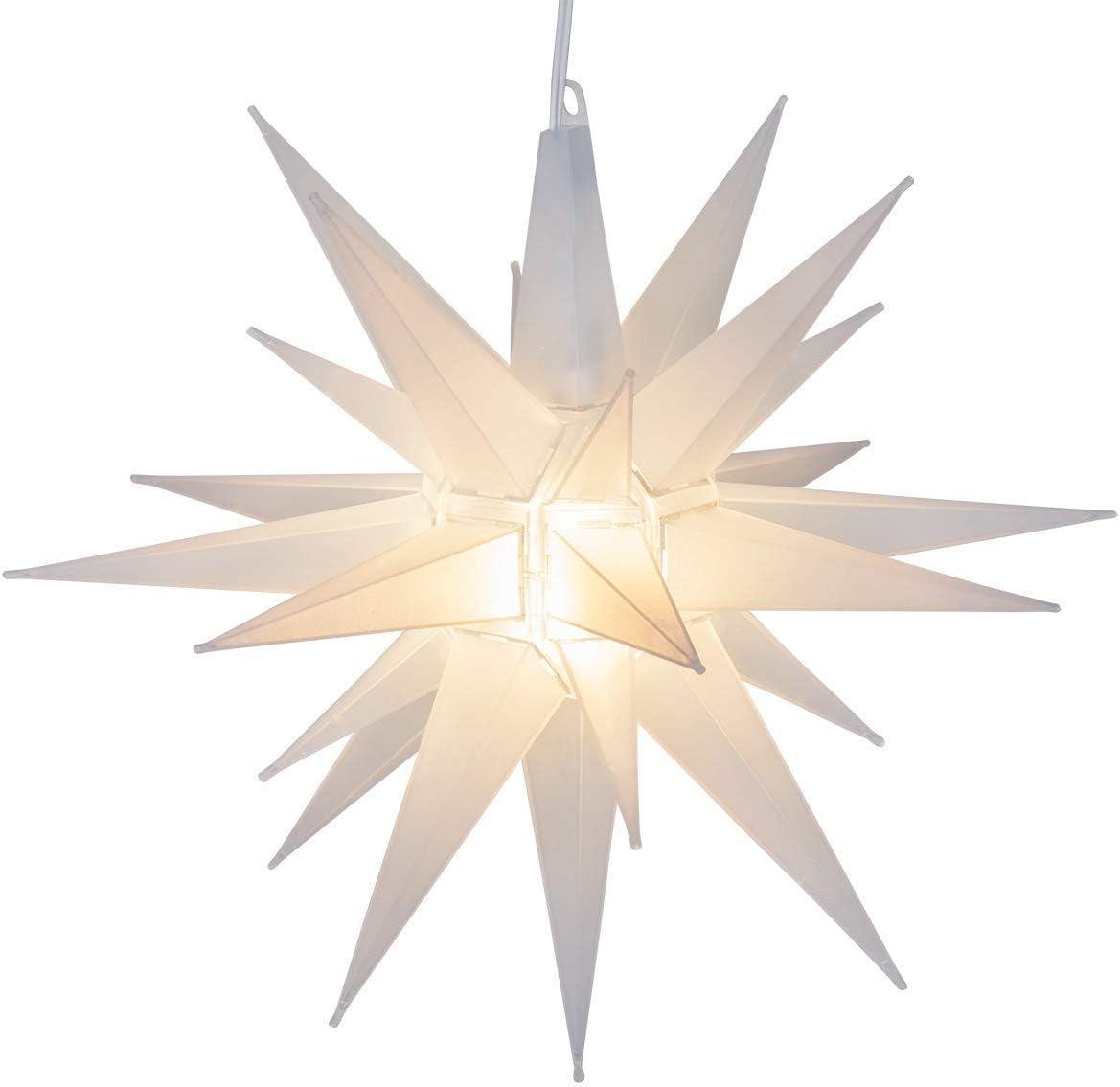 Kringle Traditions Frosted LED Moravian Star Light, Star Outdoor Decoration - 14", Clear 