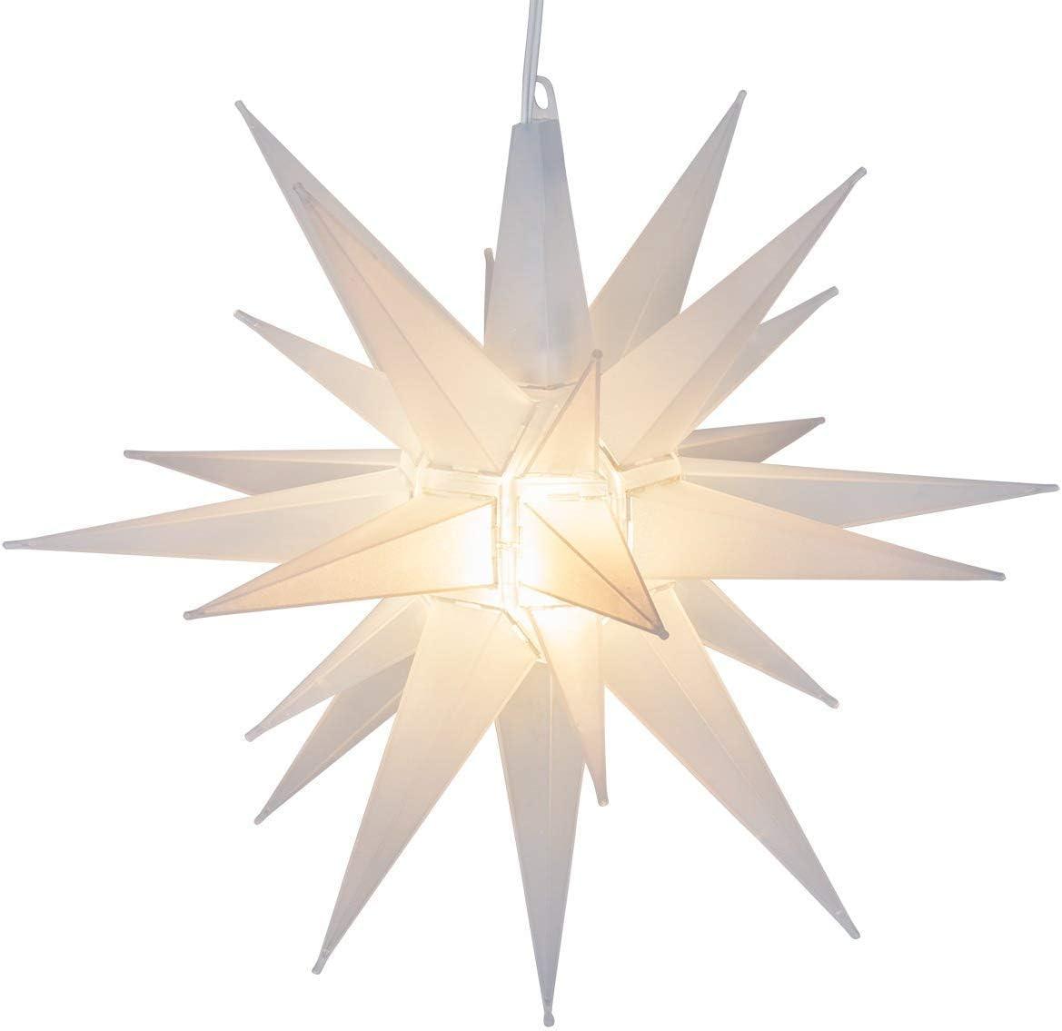 Kringle Traditions 14” White Moravian Star Christmas Star Light, White Christmas Star Outdoor Christmas Decoration