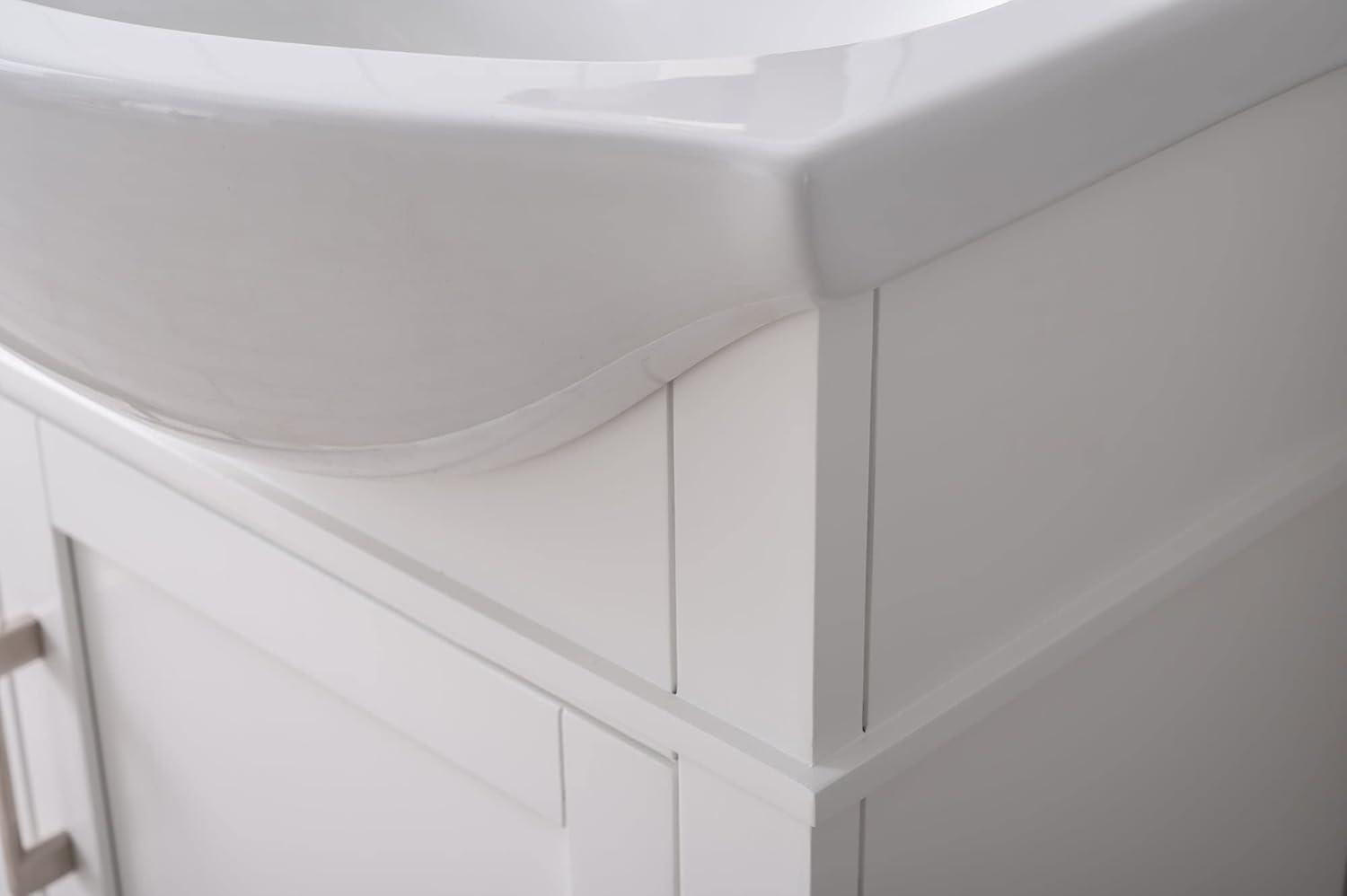 Ivy 20" White Porcelain Top Single Sink Bathroom Vanity