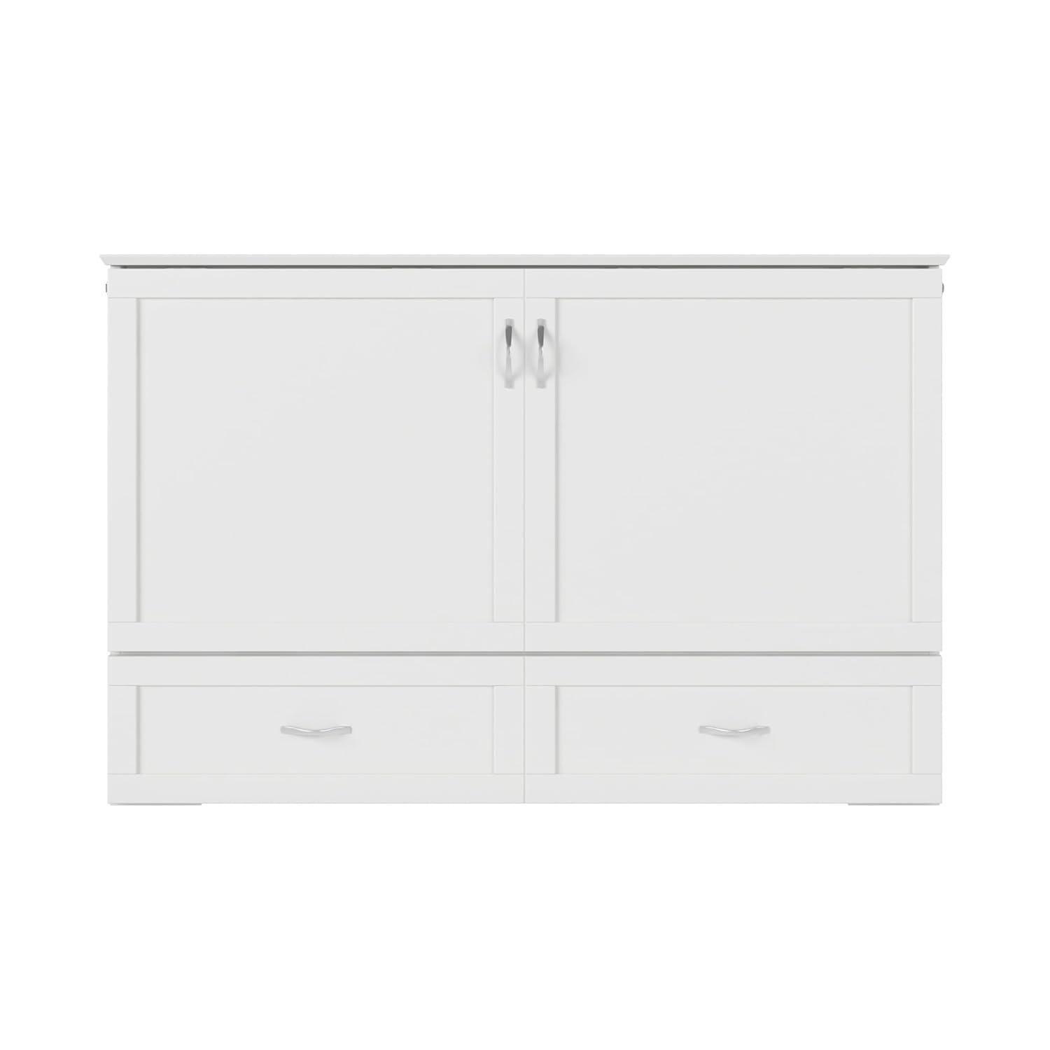 Hamilton Murphy Bed Chest Queen White with Charging Station