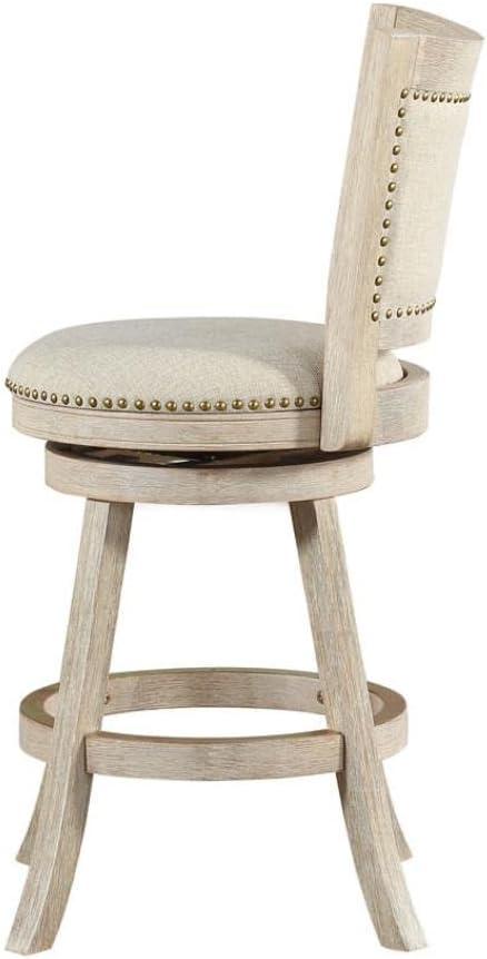 Dovecove Falken Swivel Upholstered Counter Stool with Solid Wood Frame