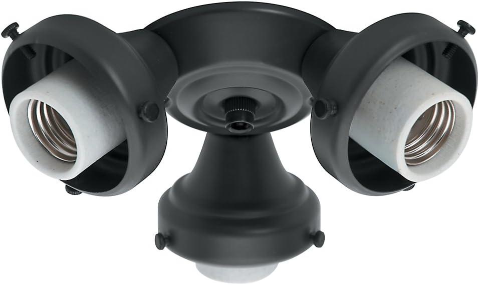 99140-Hunter Fans-Accessory-Three Light Fitter-7.5 Inches Wide by 2.6 Inches High-Black Finish