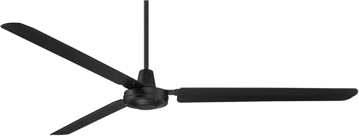 Casa Vieja 72" Casa Velocity Large Modern Indoor Outdoor Ceiling Fan 3 Blade Wall Control Matte Black Finish Bedroom Living Room Damp Rated