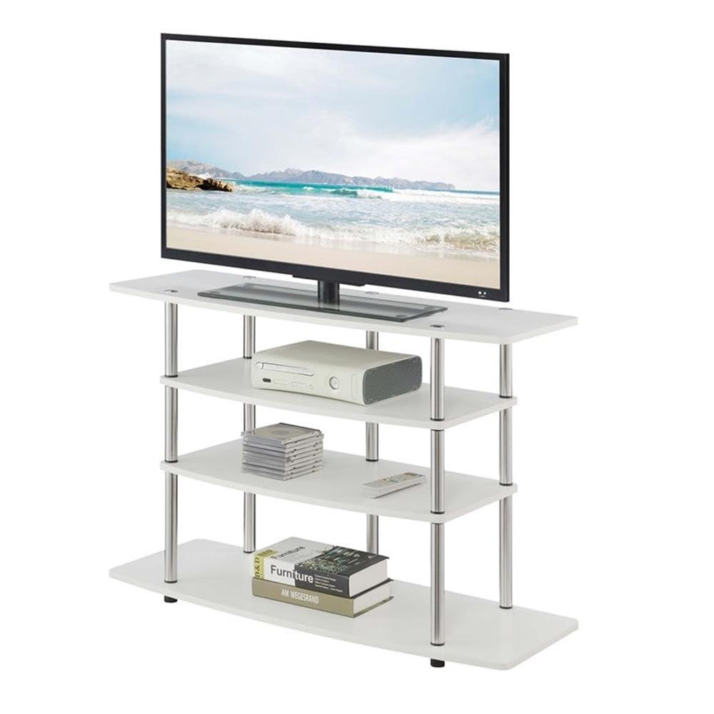Convenience Concepts Designs2Go No Tools Wide Highboy 4 Tier TV Stand for TVs up to 46", White