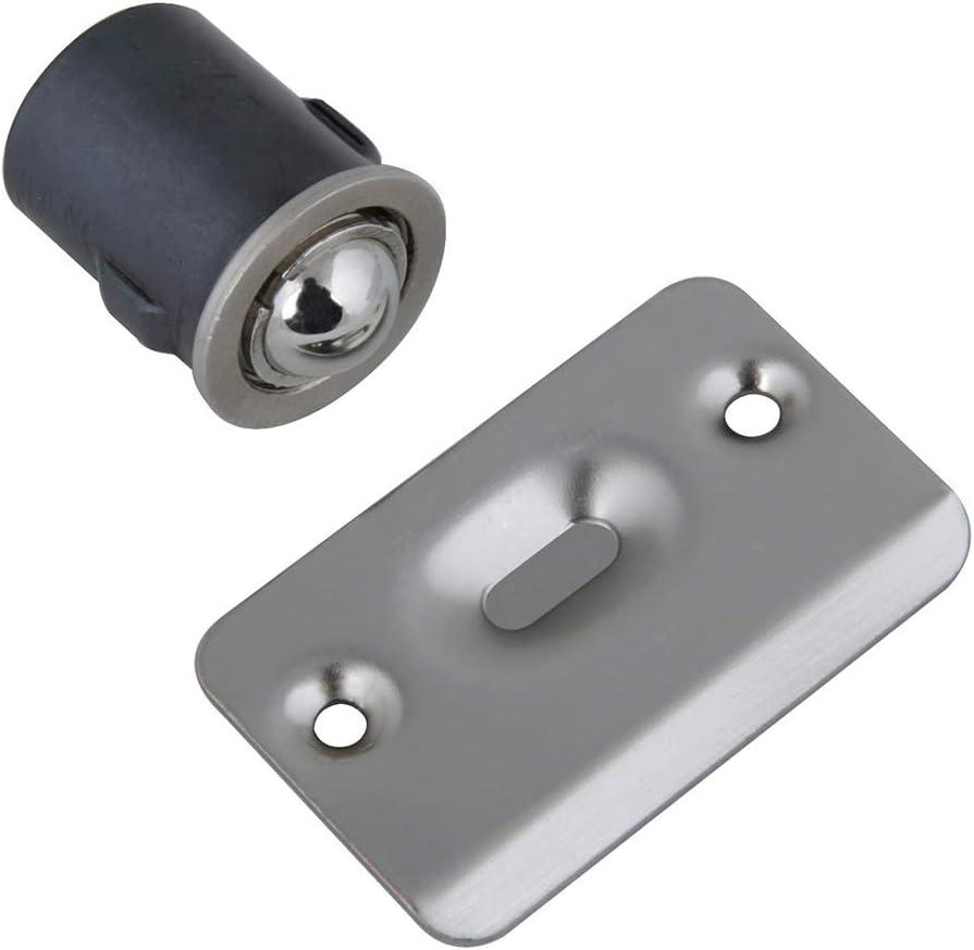 Design House 2-Pack Drive-In Ball Catch for Closet Doors with Dummy Hardware, Satin Nickel