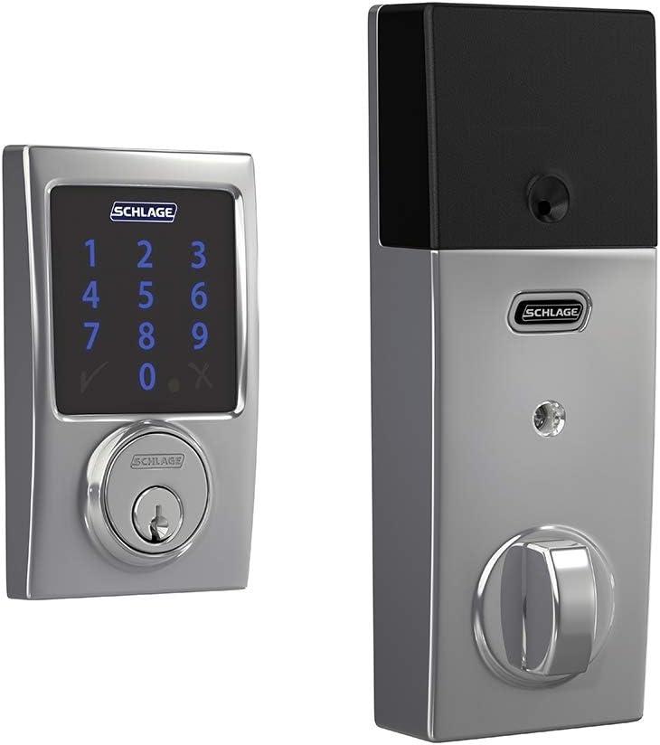 Bright Chrome Smart Electronic Deadbolt with Touchscreen Keypad