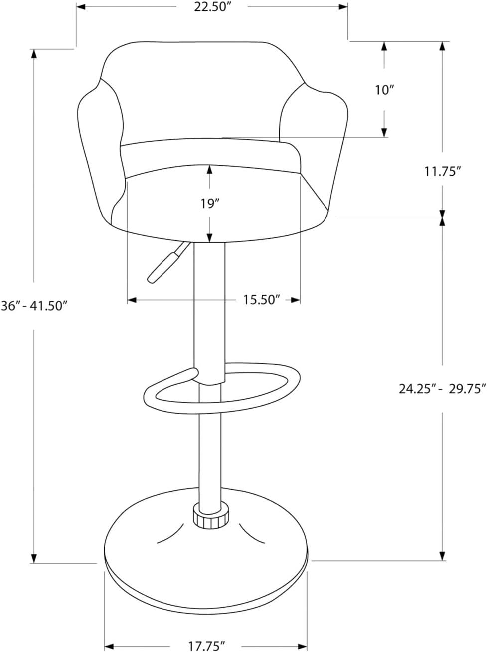 Charcoal Grey Chrome Adjustable Saddle-Style Swivel Bar Stool