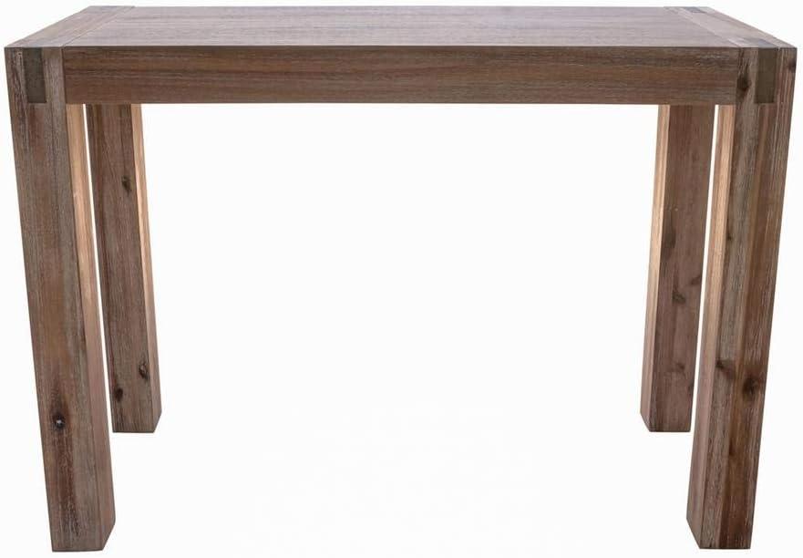 Woodstock Acacia Wood and Bronze Media Console Table, Brushed Driftwood