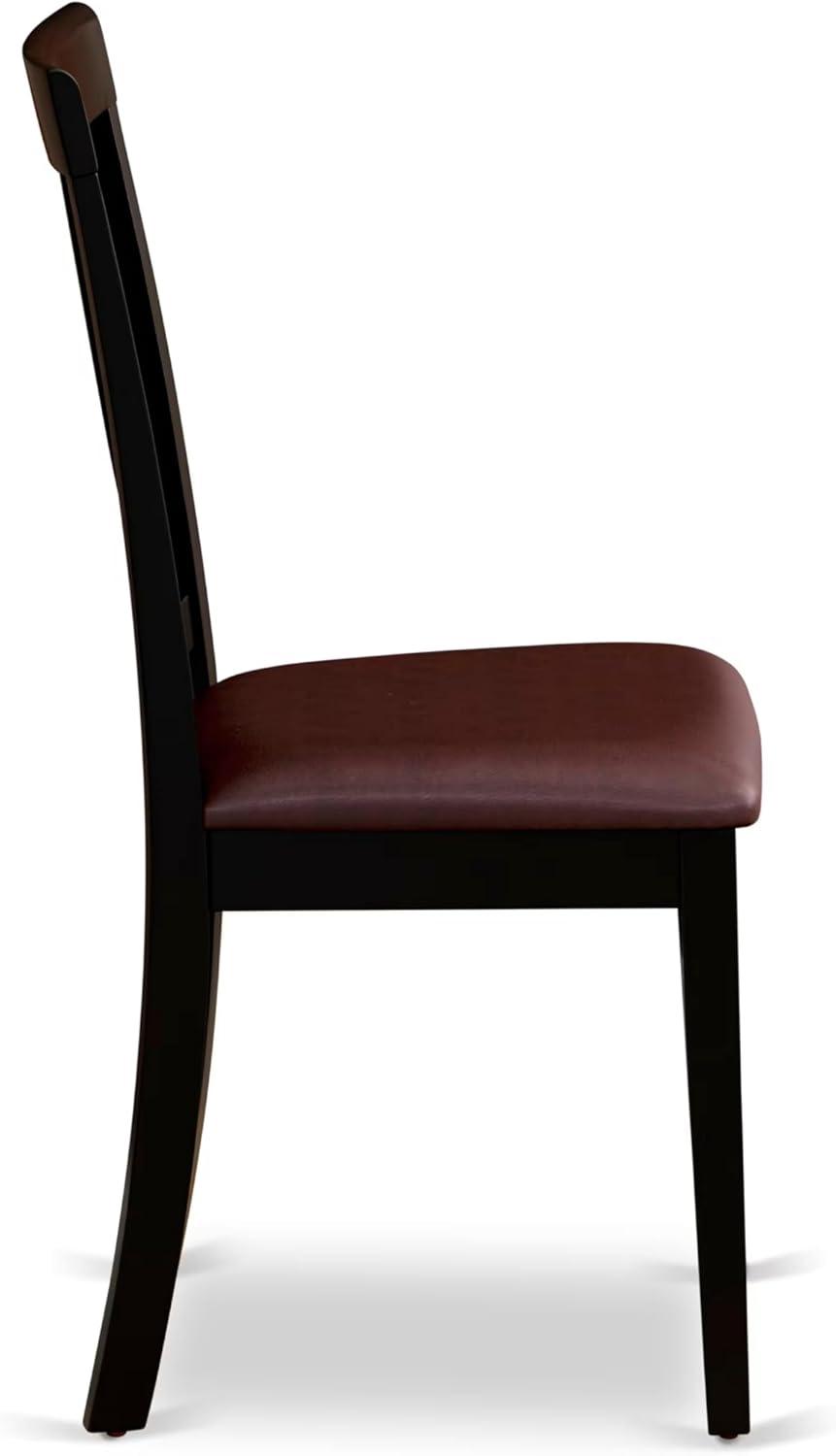 WEAN5-BCH-W East West Furniture 5 Piece Kitchen Table Set- a Dining Table and 4 Chairs, Black & Cherry(Seat Type Options) WEAN5-BCH-LC