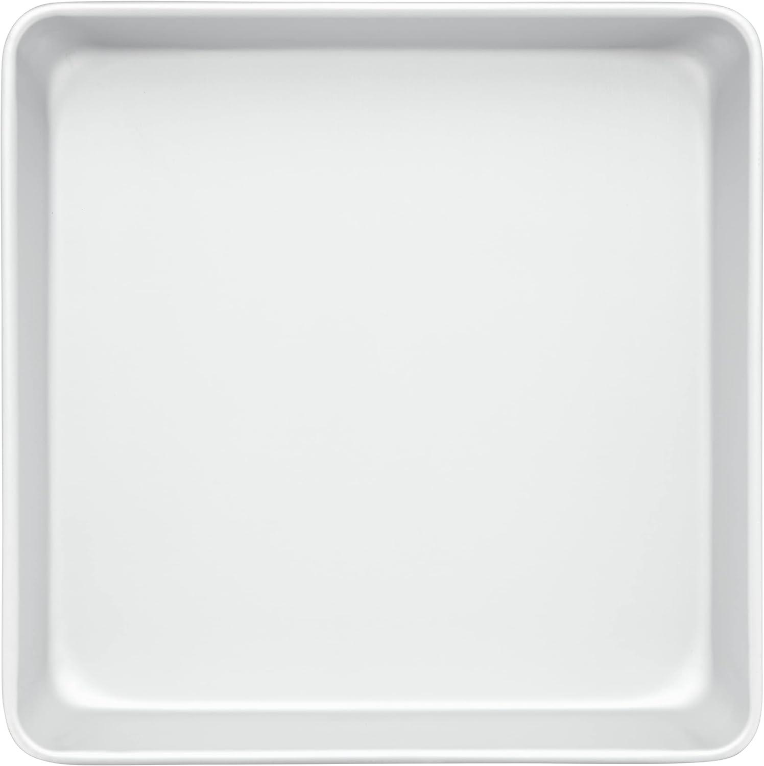 10-Inch Silver Aluminum Non-Stick Square Cake Pan