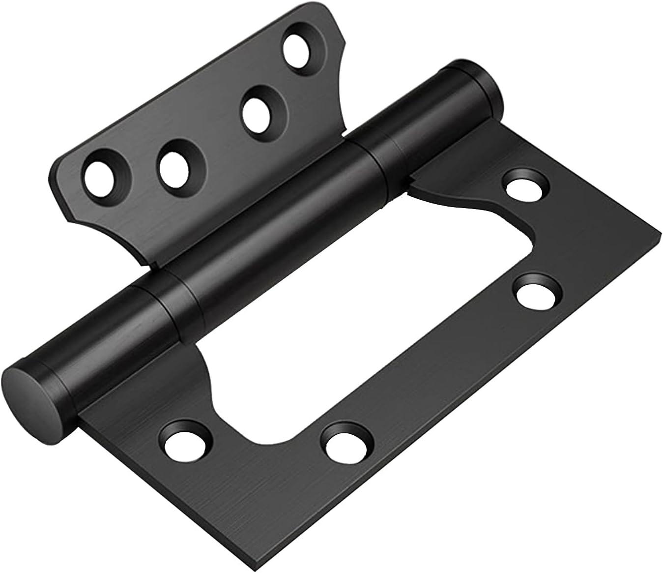 6 Pack Black Stainless Steel Non Mortise Door Hinges