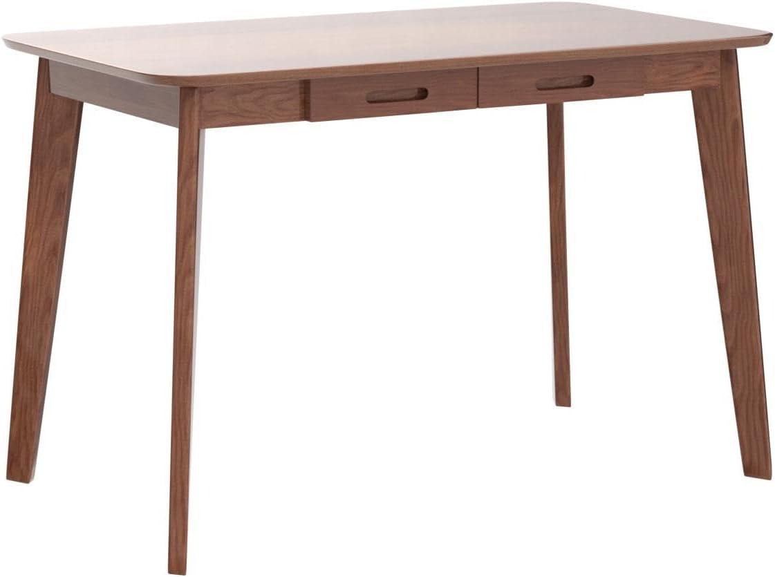 Walnut Solid Wood Writing Desk with Drawer, 47"