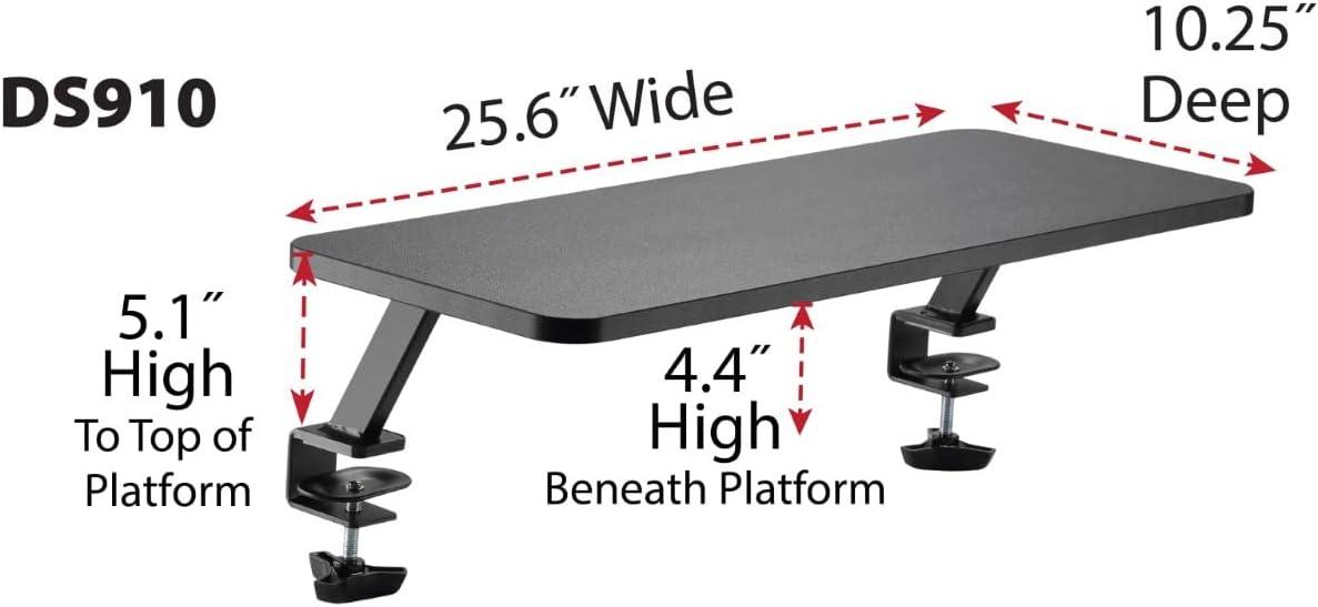 Kantek KTKDS910 Clamp-on Monitor Stand Shelf for Desk