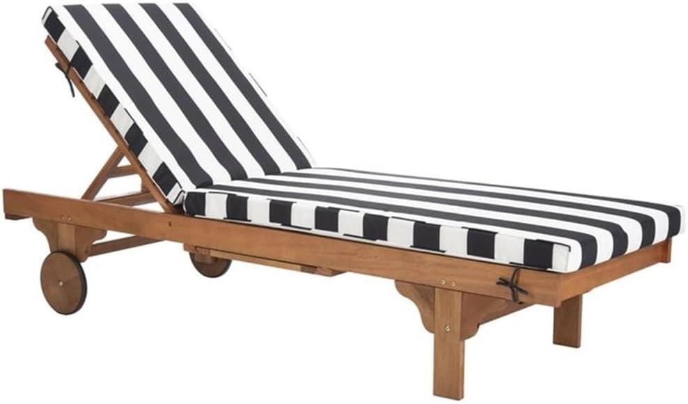 Newport Lounge Chair - Outdoor - PAT7022 - Natural/Black Stripe -Safavieh