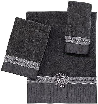 Granite Cotton Bath Towel with Braided Medallion