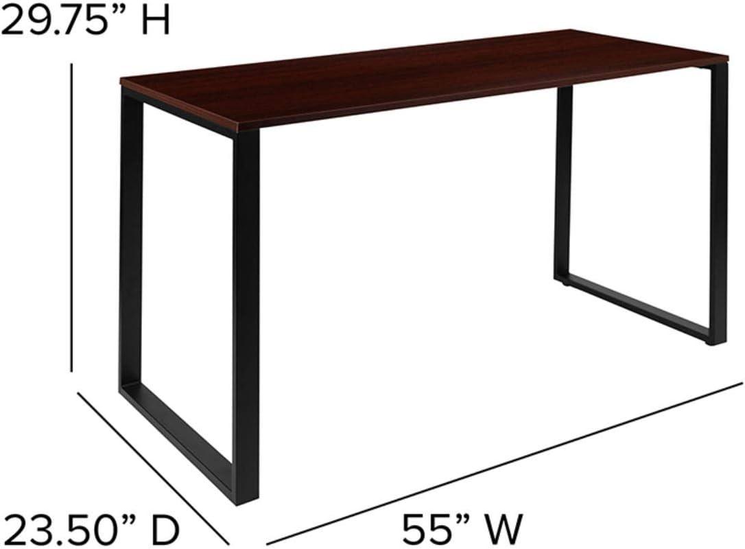 Flash Furniture Modern Commercial Grade Desk Industrial Style Computer Desk Sturdy Home Office Desk - 55" Length