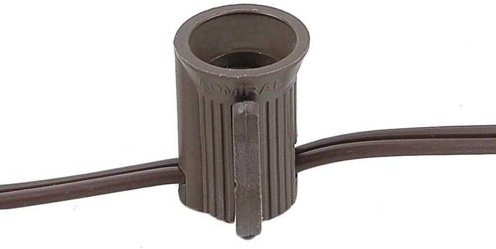 Novelty Lights 100 Feet Frosted White G40 Globe Outdoor Patio String Lights, Brown Wire