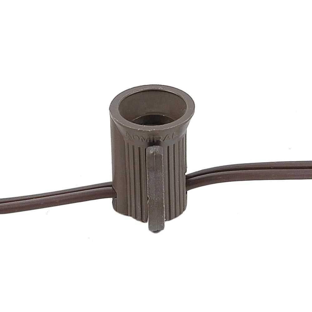 Novelty Lights 100 Feet Frosted White G40 Globe Outdoor Patio String Lights, Brown Wire