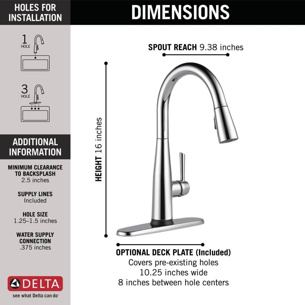 Essa Pull Down Single Handle Kitchen Faucet with MagnaTite Docking and Touch2O Technology