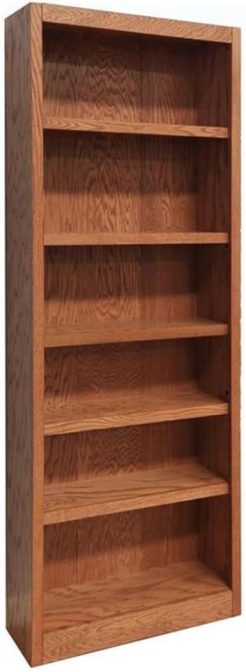 Concepts in Wood Traditional 84" Tall 6-Shelf Wood Bookcase in Dry Oak