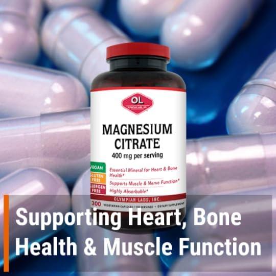 Olympian Labs Magnesium Citrate, 300 Vegetarian Capsules (133 mg per Capsule)