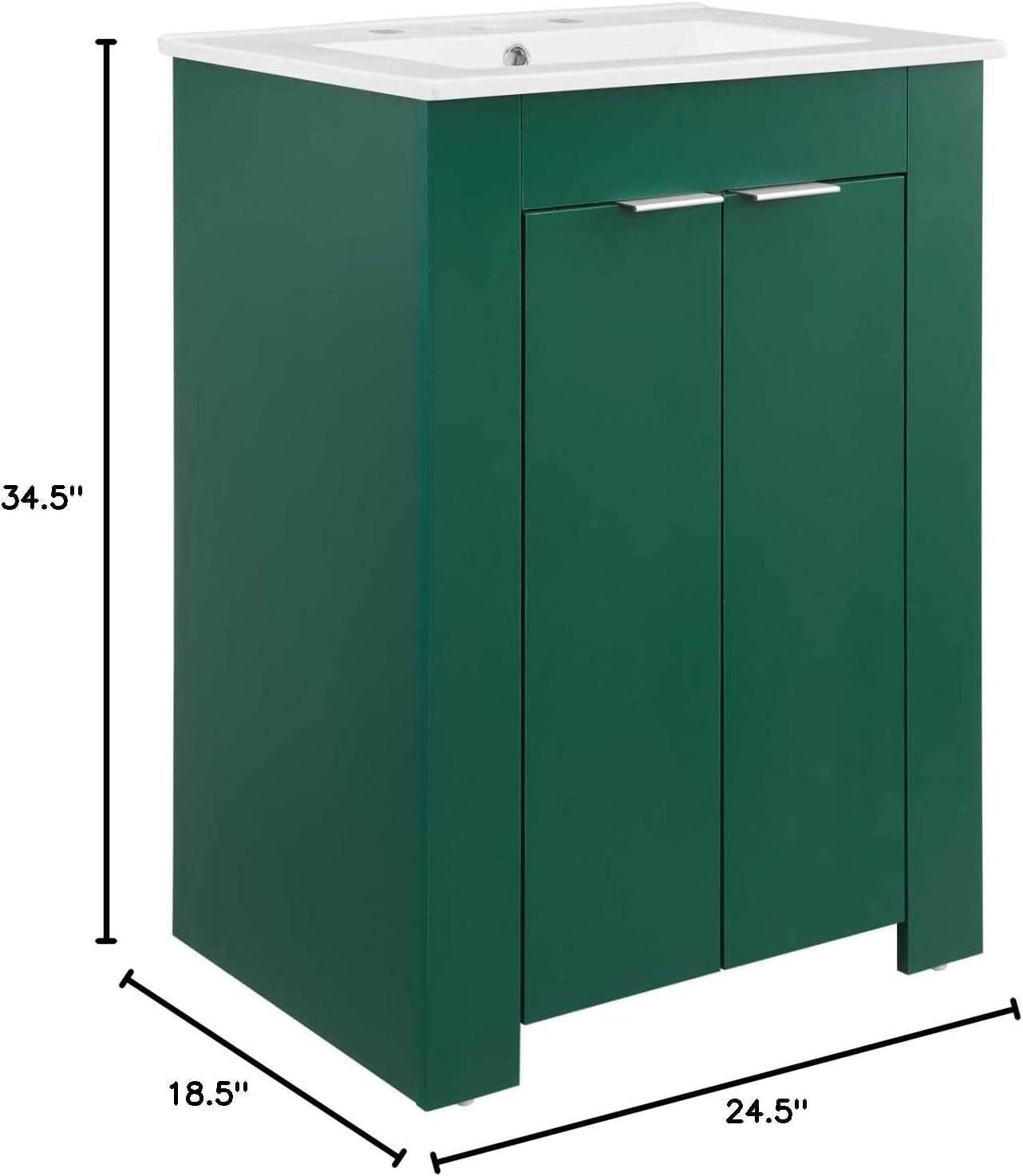 Modway Maybelle 24" Bathroom Vanity in Green White