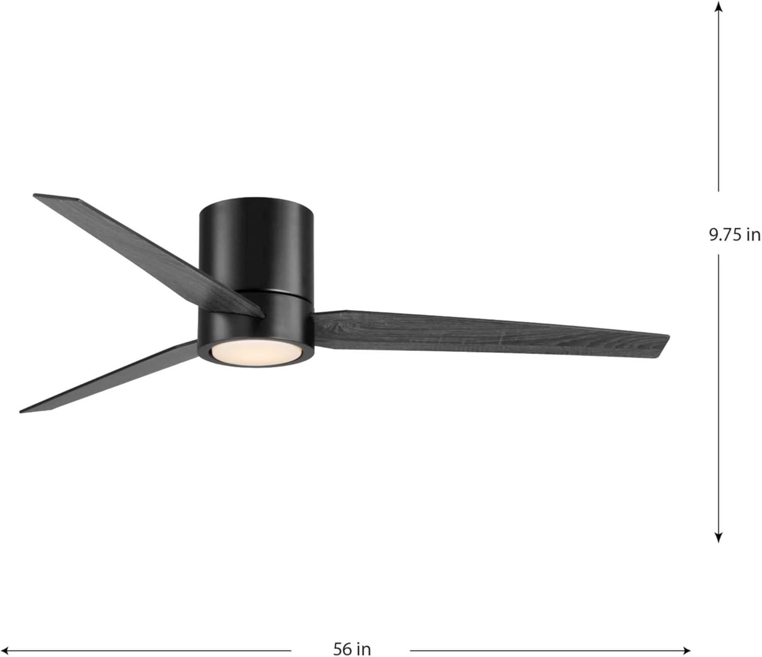 Braden 56'' Polished Chrome 3-Blade Hugger Ceiling Fan with LED Light