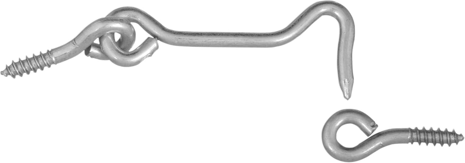 National Hardware Zinc-Plated Silver Steel 2-1/2 in. L Hook and Eye 2 pk