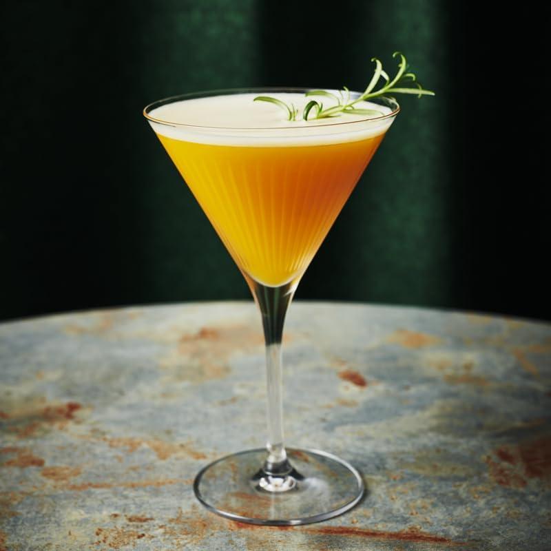 Elegant Crystal Clear Martini Glass Set with Long Stem, 8.5 oz