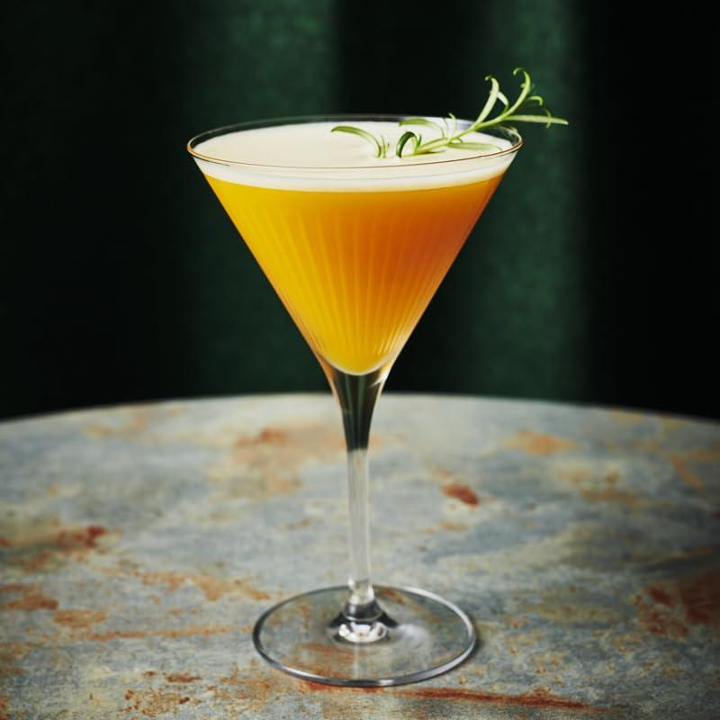 Elegant Crystal Clear Martini Glass Set with Long Stem, 8.5 oz