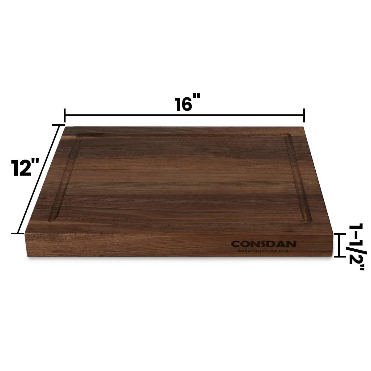 CONSDAN CONSDAN Wood Cutting Board, Black Walnut
