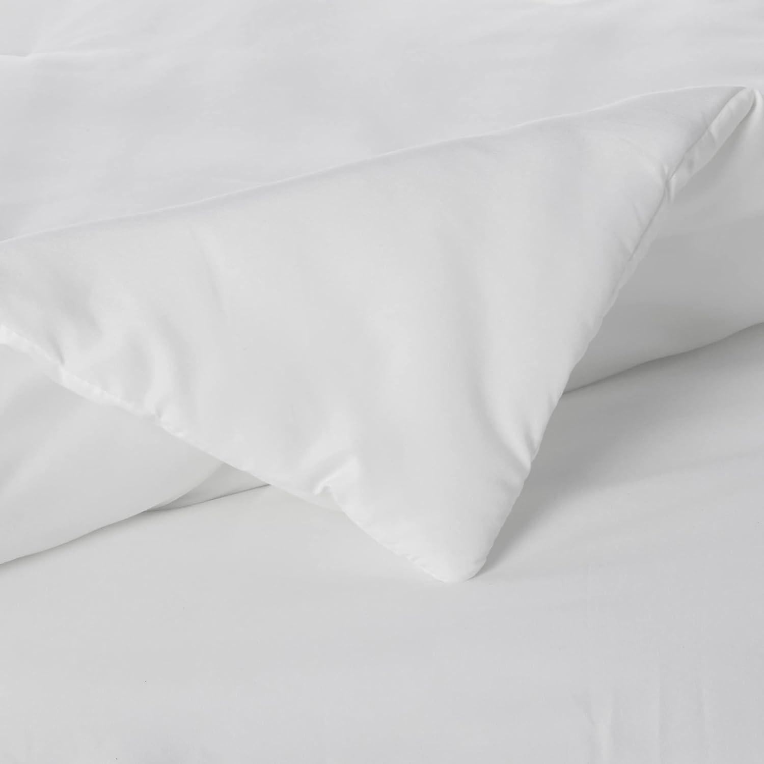 Twin White Microfiber Ruffled Comforter Set