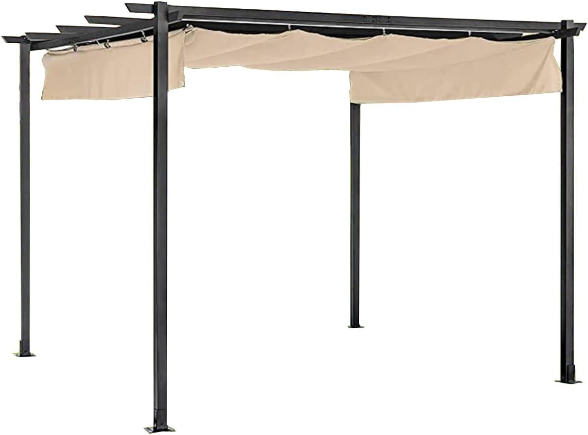 Beige Whisper 10x10 Pergola Replacement Canopy with RipLock