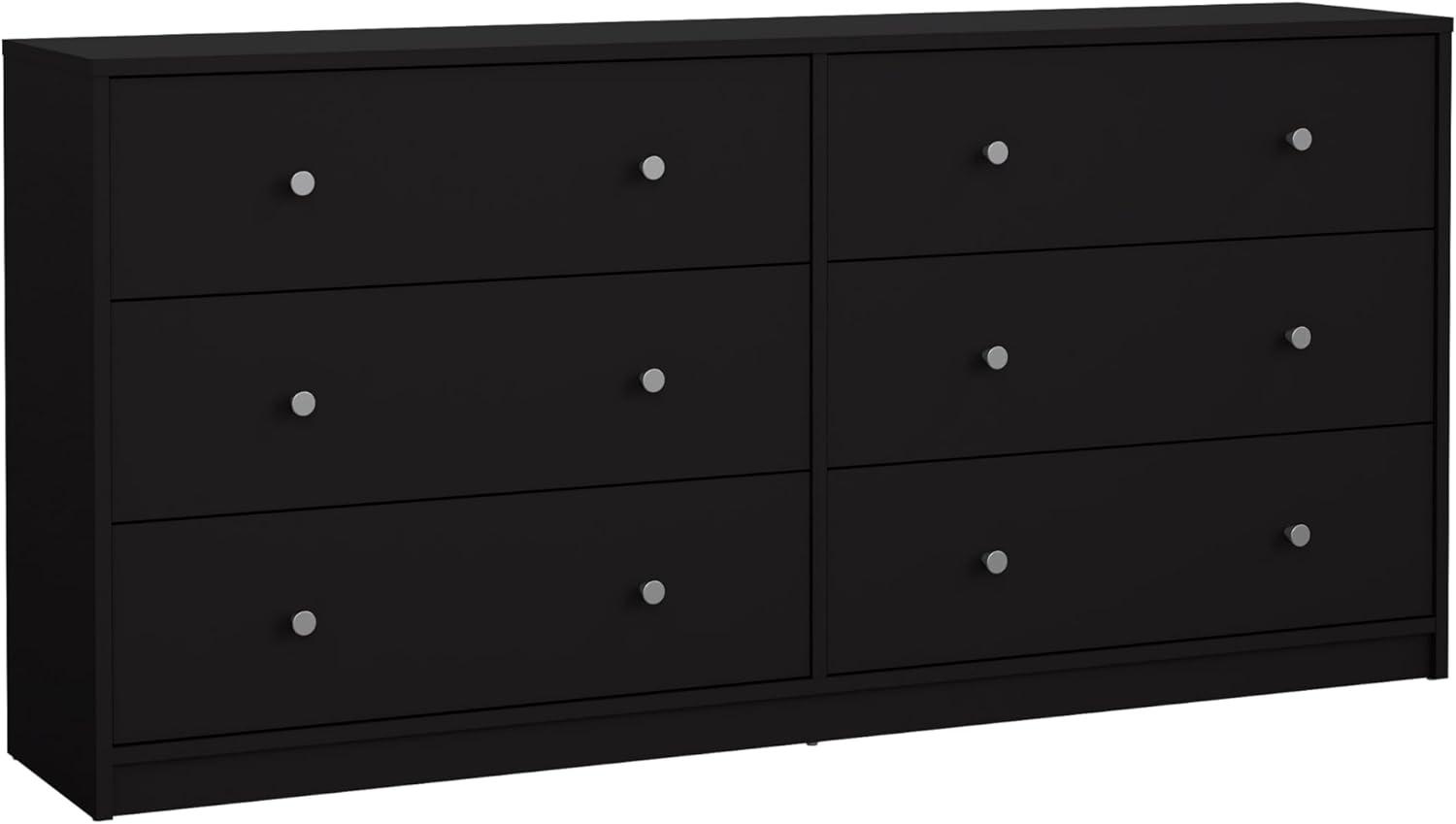 Tvilum Portland 6 Drawer Double Dresser, Black